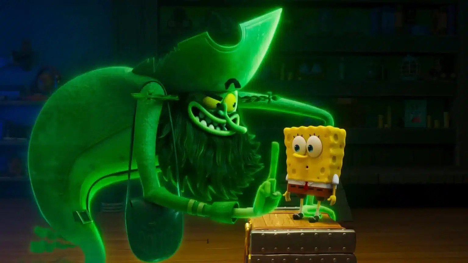 SpongeBob e Davy Jones in SpongeBob un'avventura da pirati